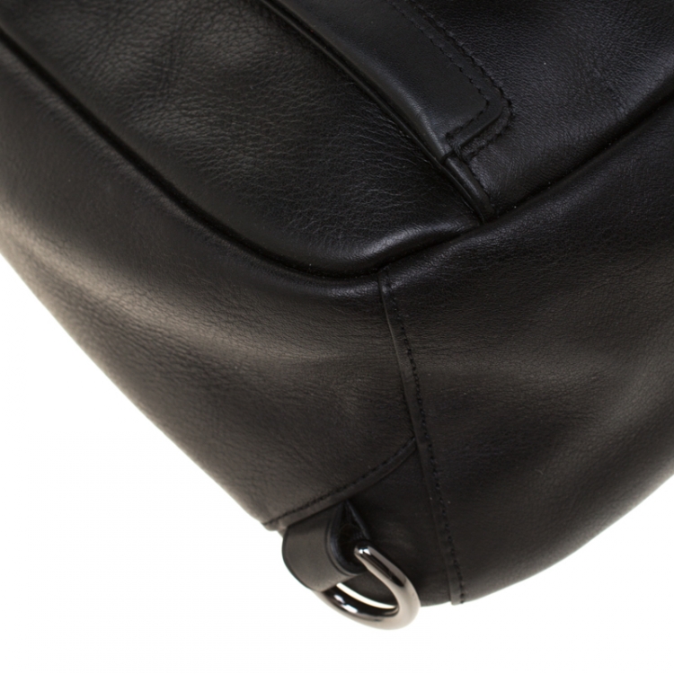 Pre Owned Tumi Black Leather Murano Sling Backpack