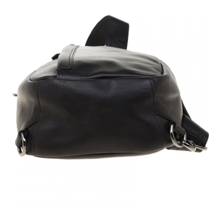 Pre Owned Tumi Black Leather Murano Sling Backpack