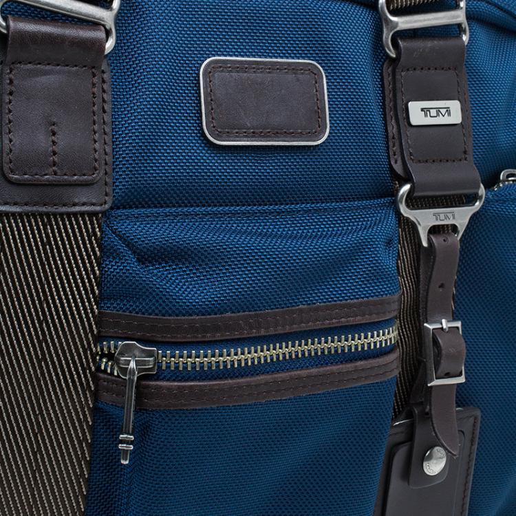 Pre Owned Tumi Blue Nylon Alpha Bravo McNair Slim Briefcase Bag