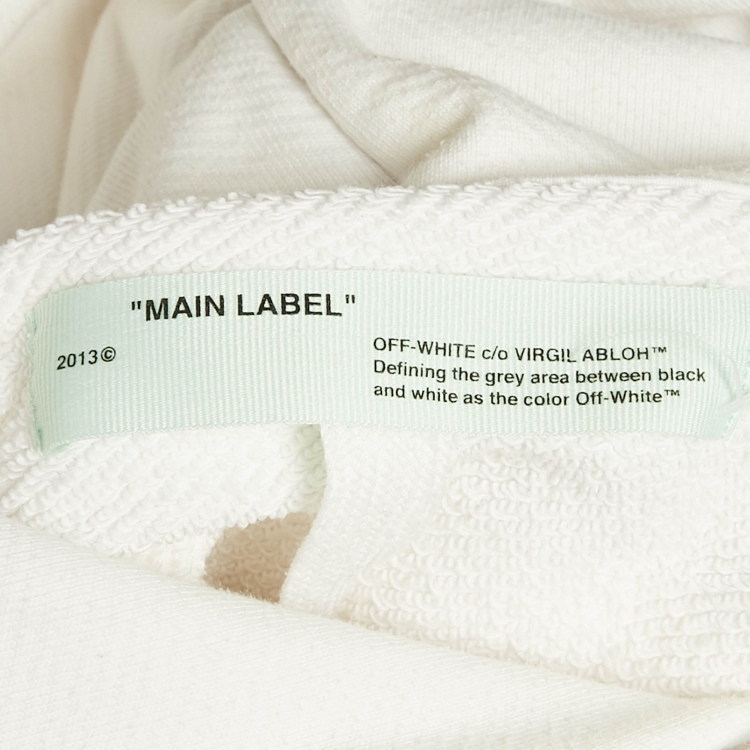 Pre Owned Off-White White Simpson Embroidered Cotton Knit Hoodie XL