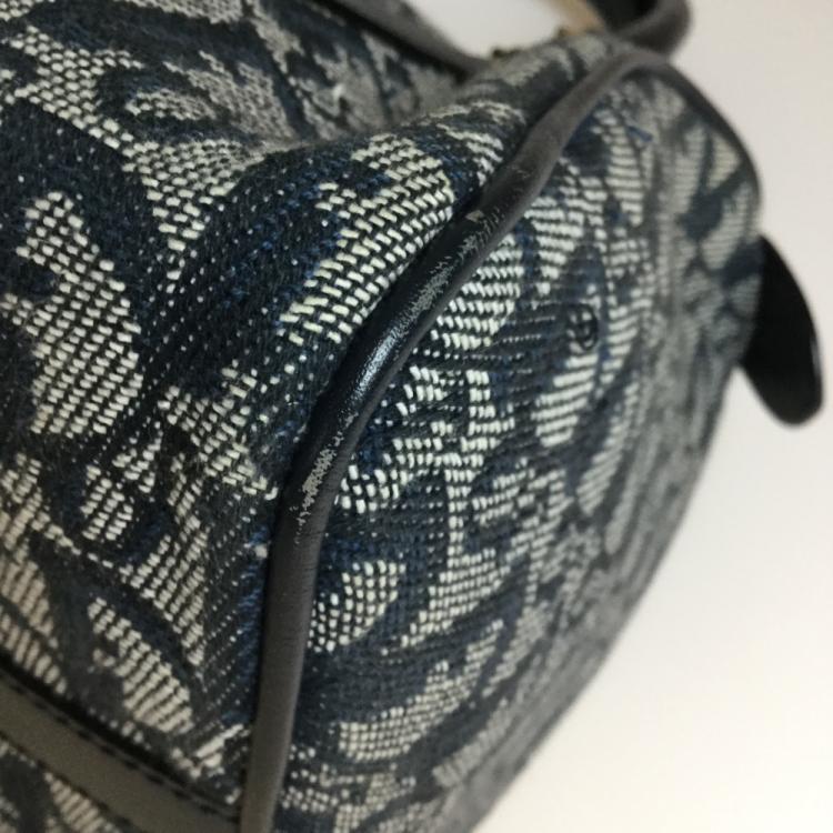 Pre Owned Dior Navy Diorissimo Trotter Small Boston Bag