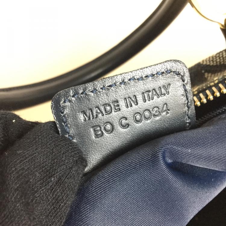 Pre Owned Dior Navy Diorissimo Trotter Small Boston Bag