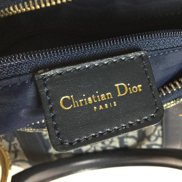 Pre Owned Dior Navy Diorissimo Trotter Small Boston Bag