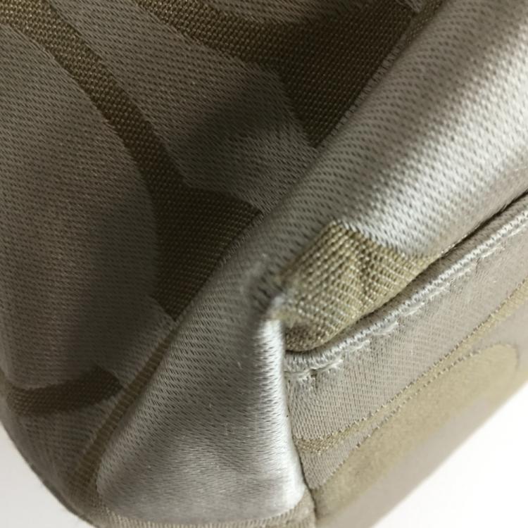 Pre Owned Coach Gold/Beige Signature Satin Tote Bag