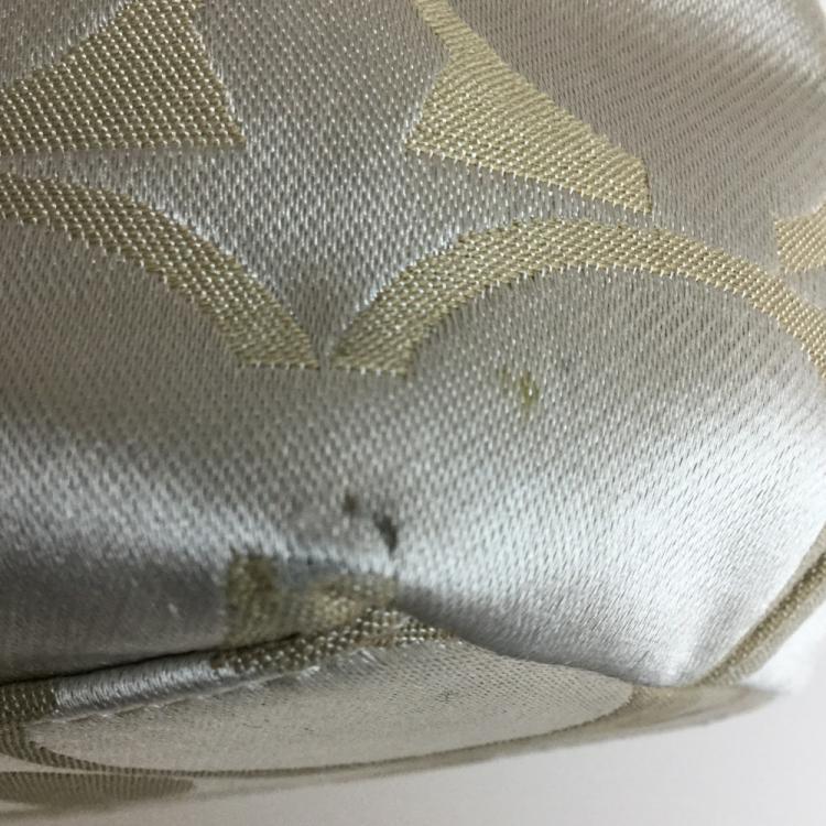 Pre Owned Coach Gold/Beige Signature Satin Tote Bag