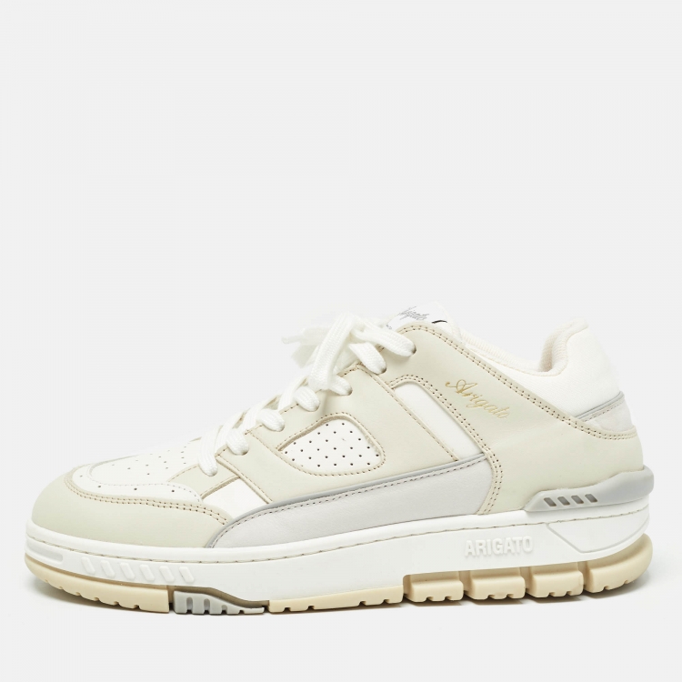 Pre Owned Axel Arigato White/Cream Leather Low Top Sneakers Size 41