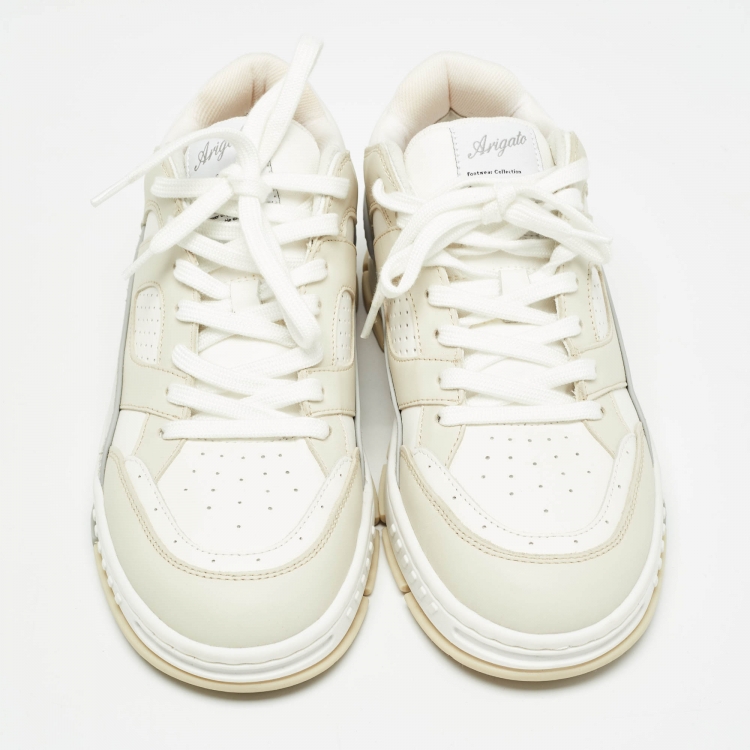 Pre Owned Axel Arigato White/Cream Leather Low Top Sneakers Size 41
