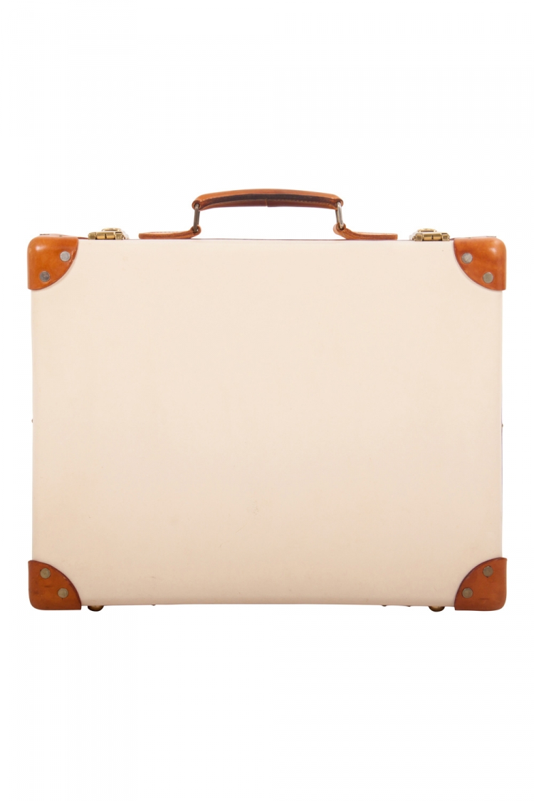 Pre Owned Globe Trotter Cream/Brown Plastic and Leather Safari Air Cabin Case Luggage