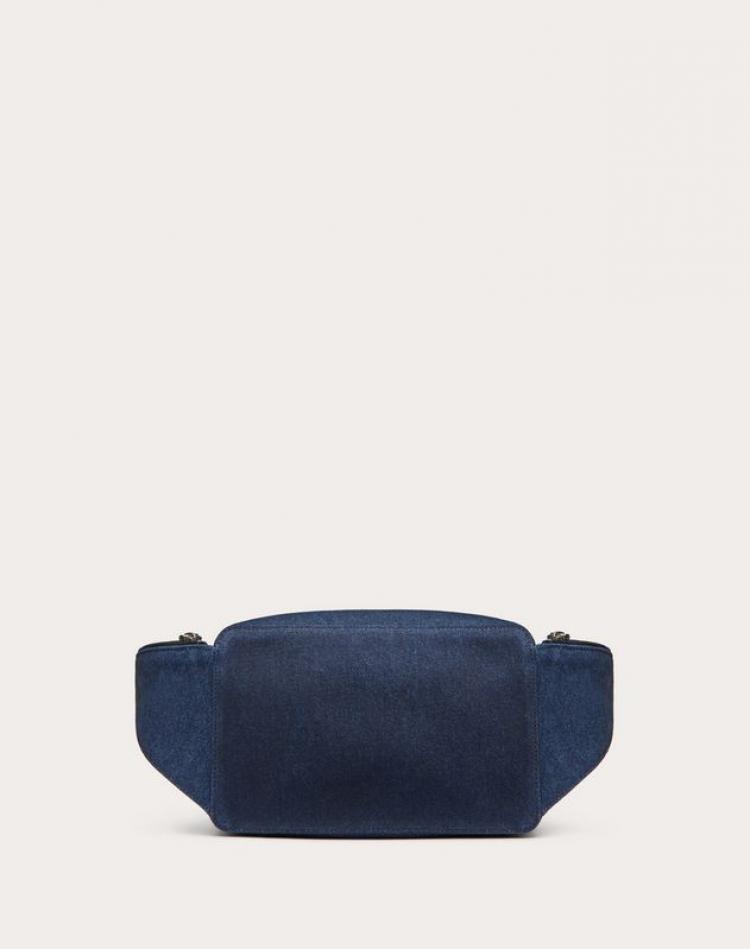 Pre Owned Valentino Blue Denim VLOGO Belt Bag