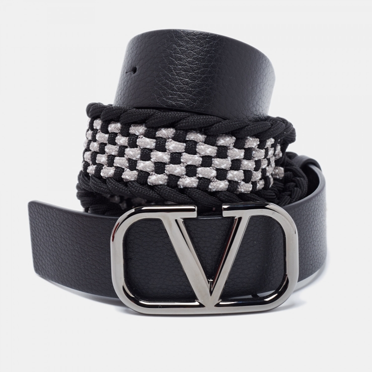 mens black valentino belt