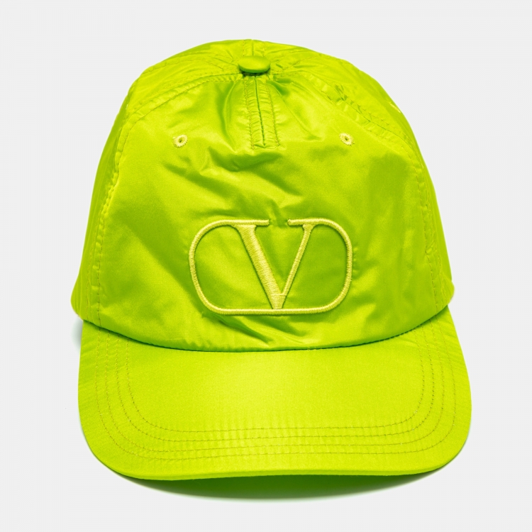 Valentino Lime V-Logo Embroidered Baseball Cap 58 Valentino | TLC