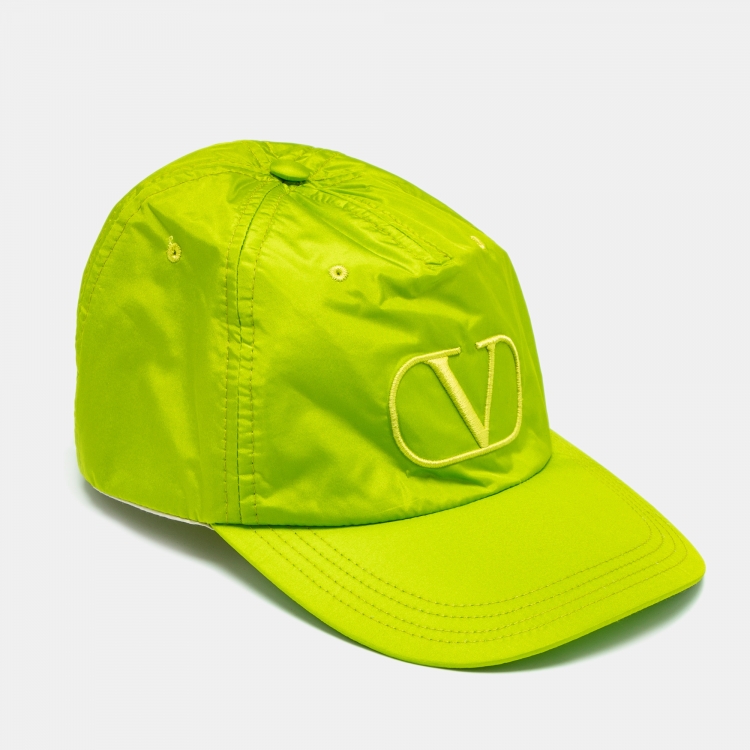 Valentino Lime V-Logo Embroidered Baseball Cap 58 Valentino | TLC