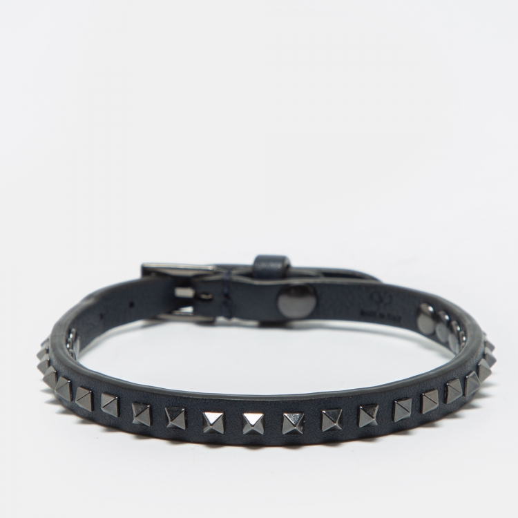 LEATHER STUD BRACELET MINI NAVY BLUE LEATHER STUD BRACELET MINI NAVY BLUE