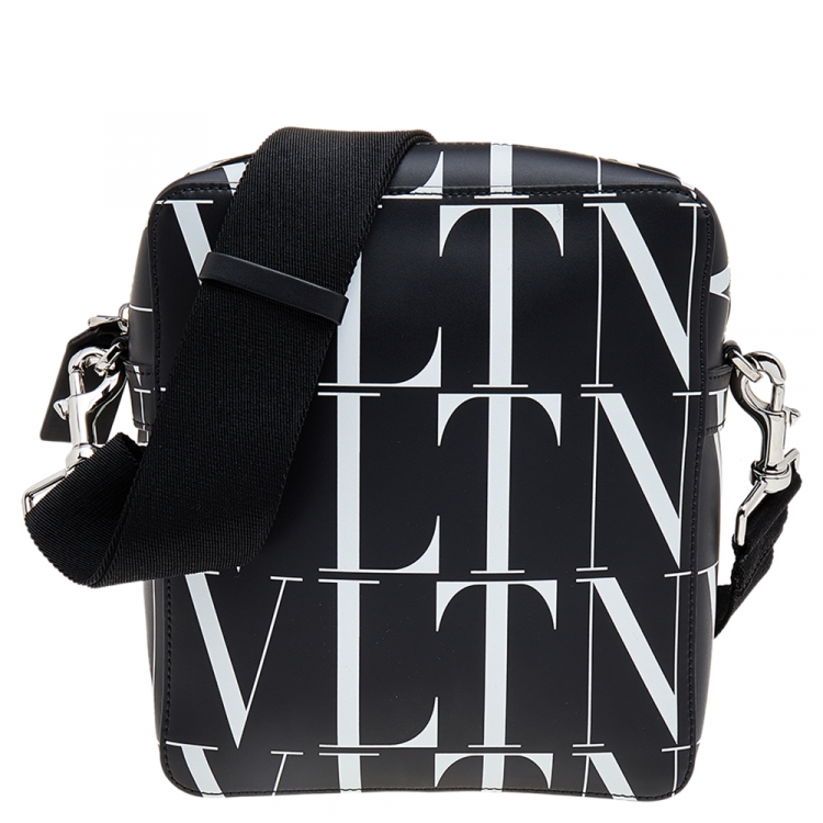 Valentino Black Leather VLTN Messenger Bag Valentino | The Luxury Closet