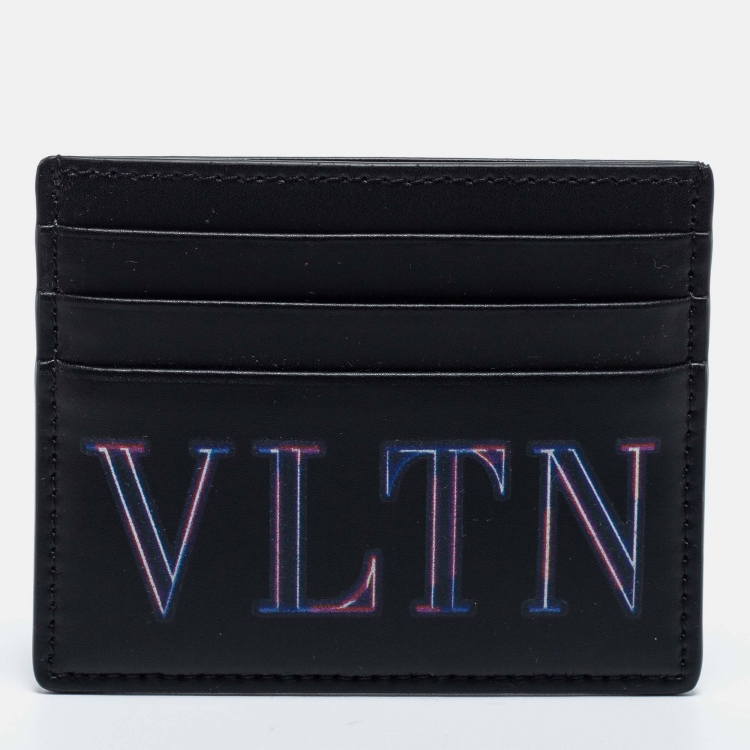 Valentino Black Leather VLTN Logo Card Holder Valentino | The Luxury Closet