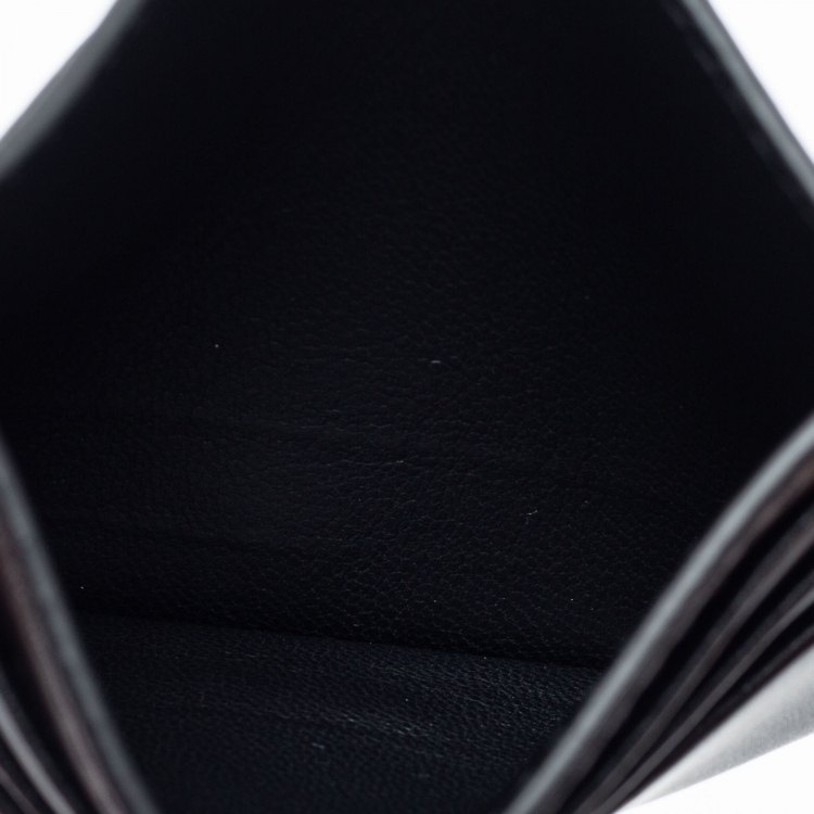 Pre Owned Valentino Black Leather VLTN Logo Card Holder