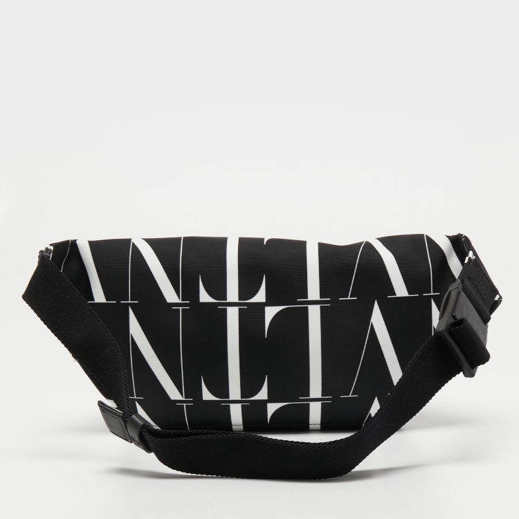 Pre Owned Valentino Black Nylon VLTN Times Belt Bag