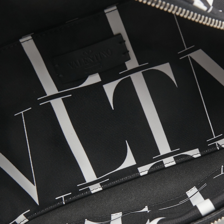 Pre Owned Valentino Black Nylon VLTN Times Belt Bag
