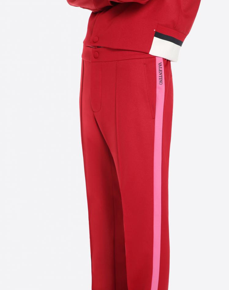 Pre Owned Valentino Rosso/Heavy Pink Contrasting Bands Pants S