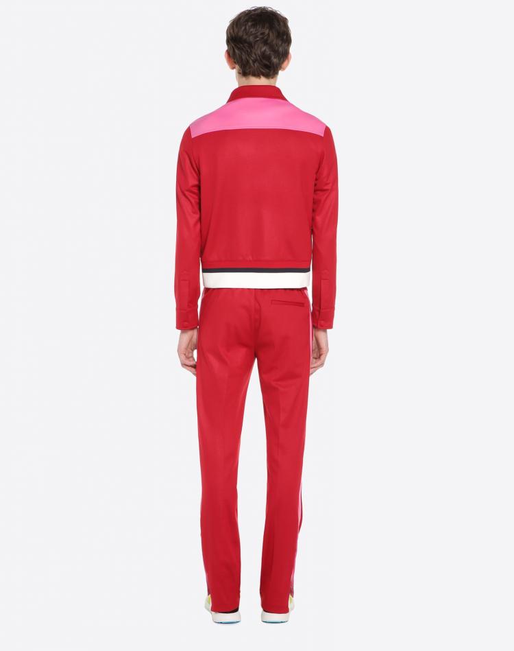 Pre Owned Valentino Rosso/Heavy Pink Contrasting Bands Pants S