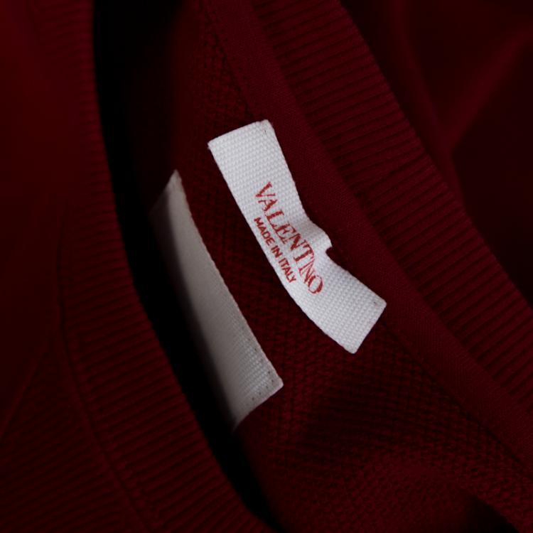 مملوكة مسبقًا Valentino Rosso Cotton Rockstud Embellished Sweatshirt M