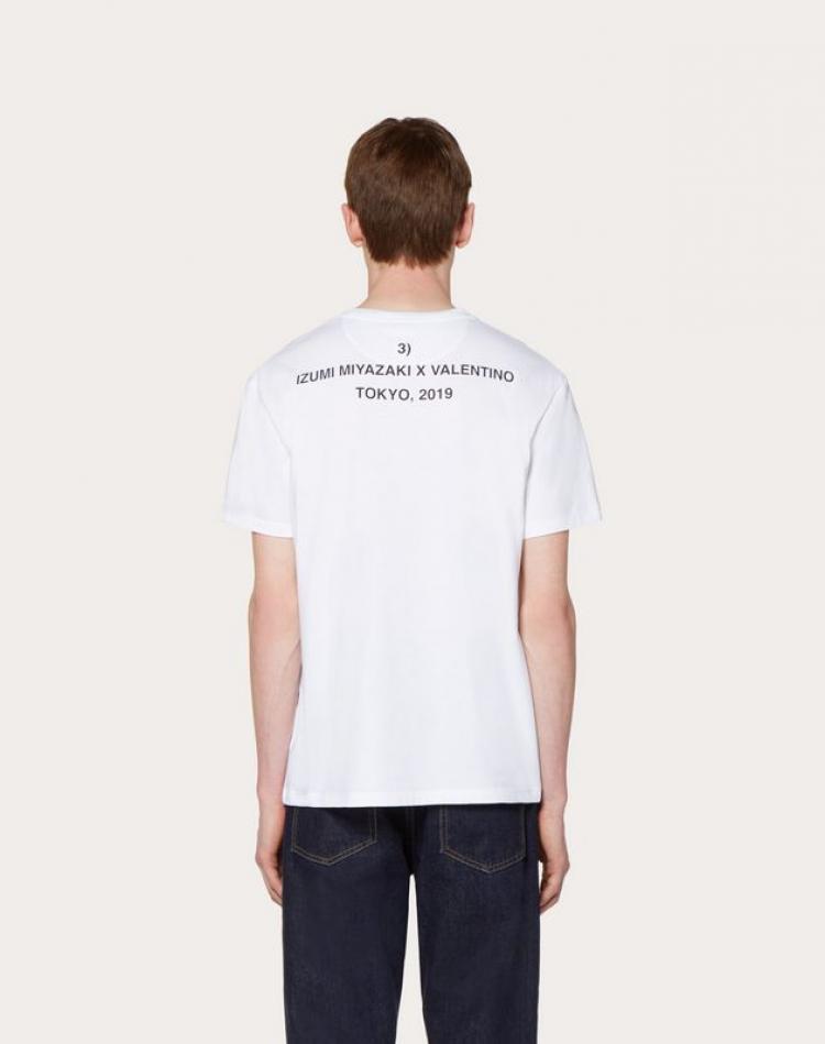 Pre Owned Valentino White Cotton Izumi Miyazaki Crew Neck T Shirt XL