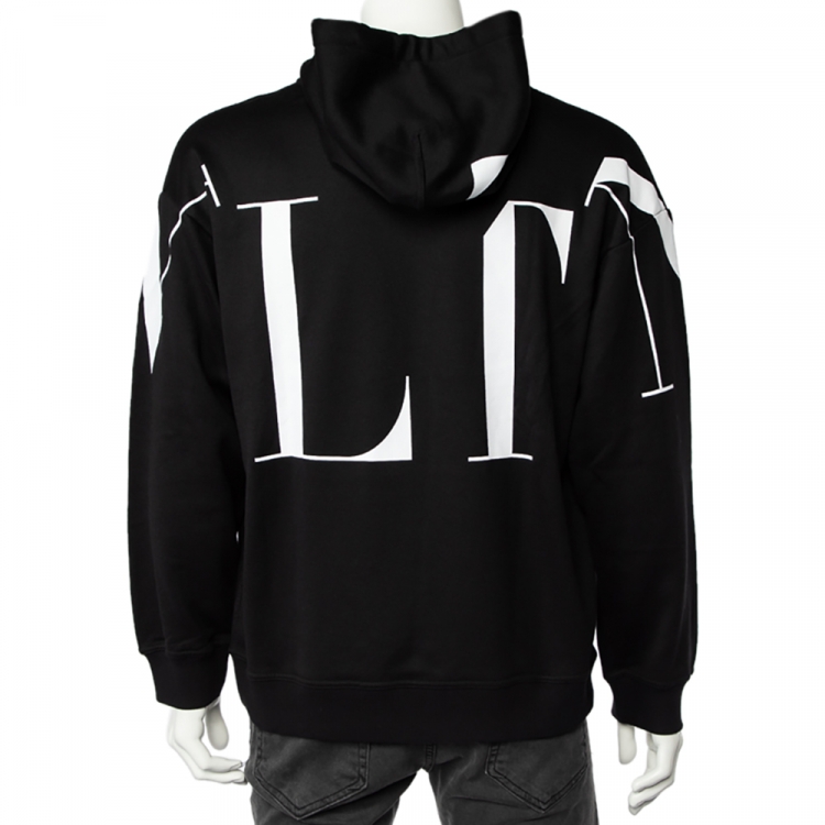 Valentino Black VLTN Printed Cotton Hoodie L Valentino TLC