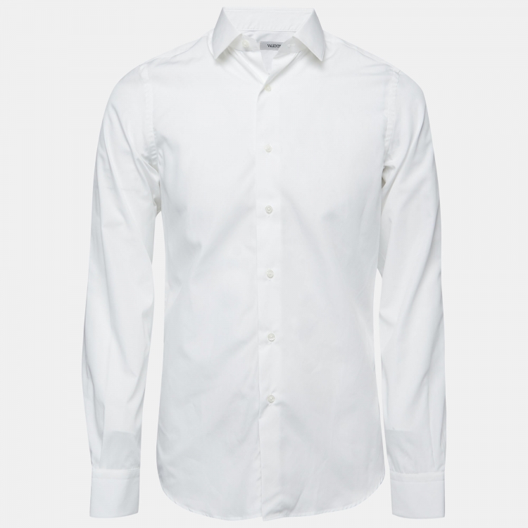 Valentino White Cotton Button Front Shirt M Valentino | The Luxury Closet