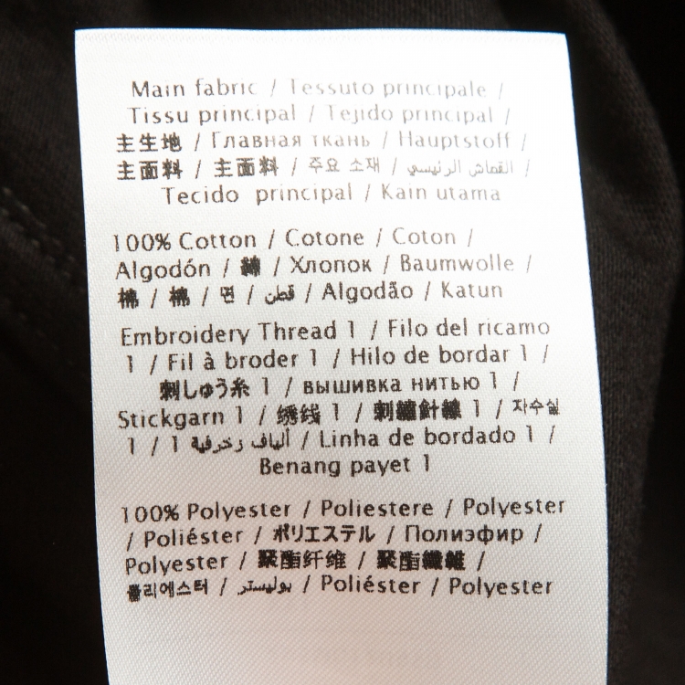 Pre Owned Valentino Black Logo Applique Cotton Crew Neck T-Shirt XXL