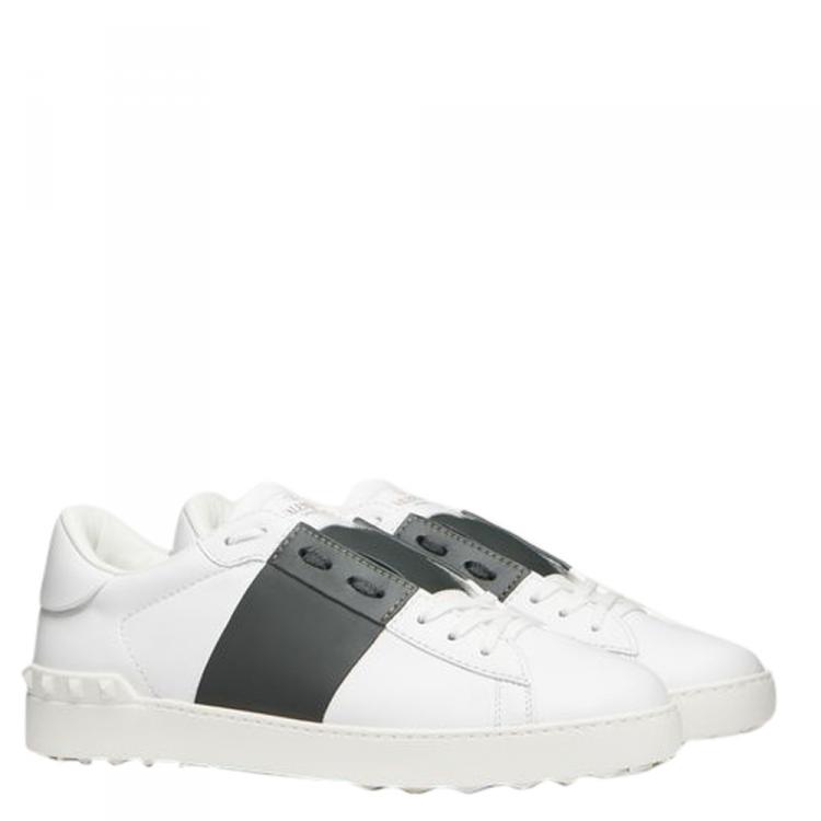 Pre Owned Valentino Two Tone Leather Open Sneakers Size 42