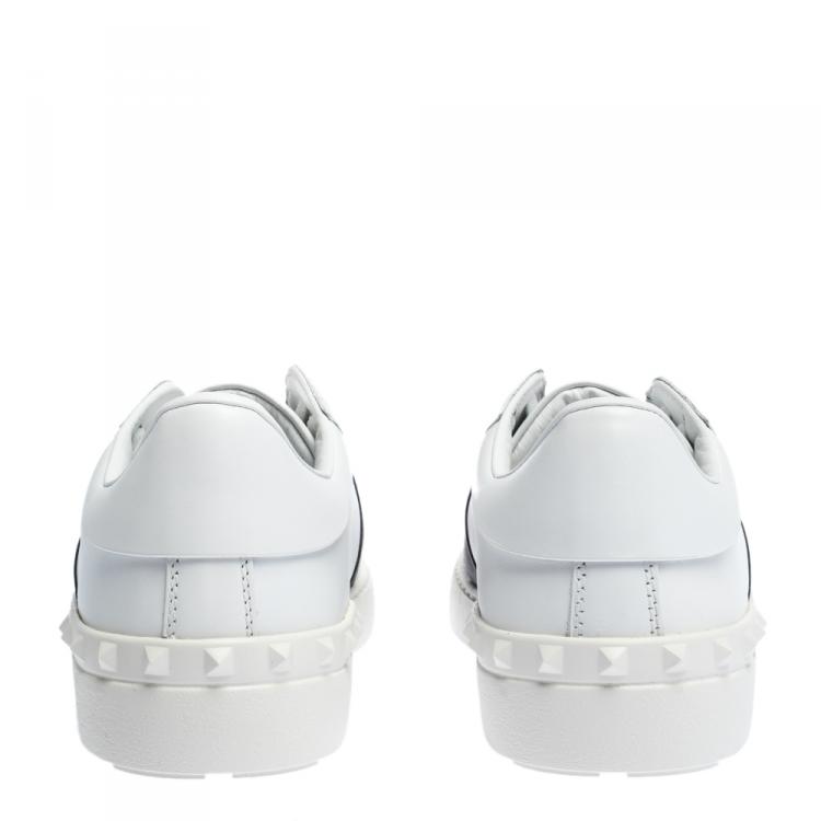 Pre Owned Valentino Two Tone Leather Open Sneakers Size 42