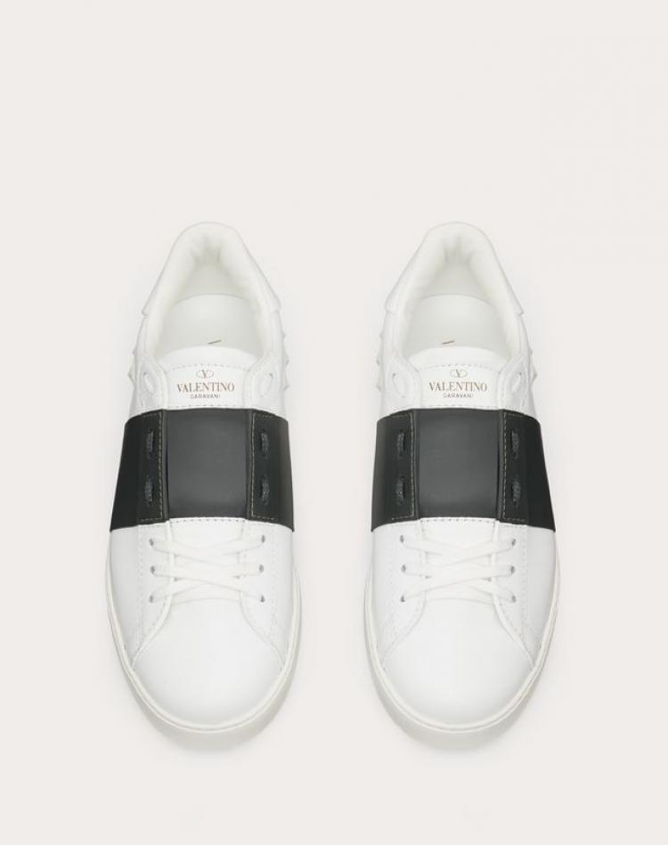 Pre Owned Valentino Two Tone Leather Open Sneakers Size 39