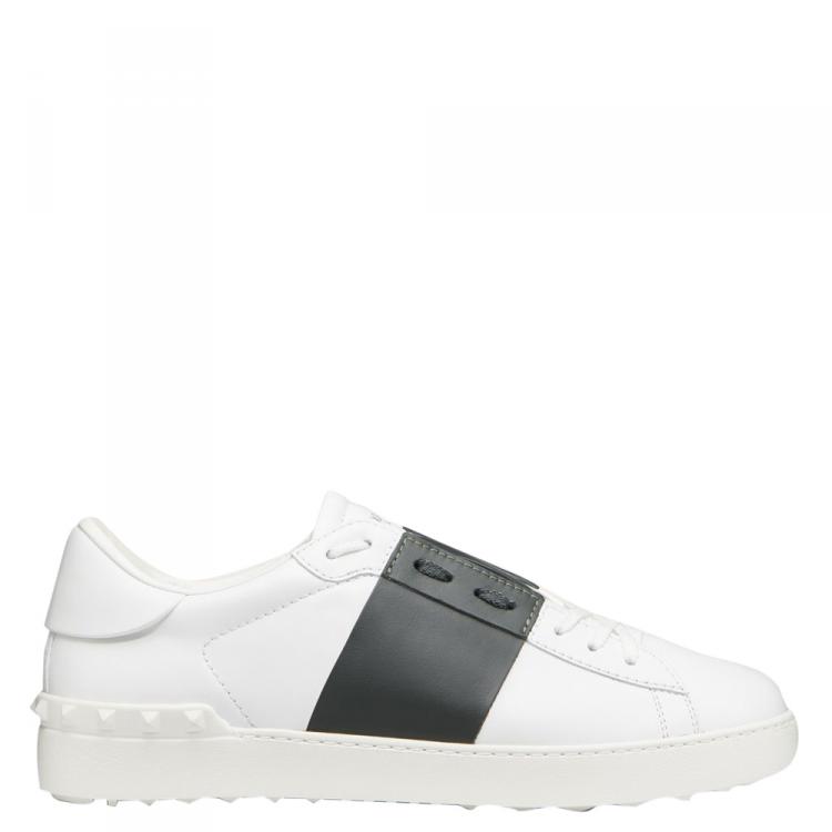 Pre Owned Valentino Two Tone Leather Open Sneakers Size 39
