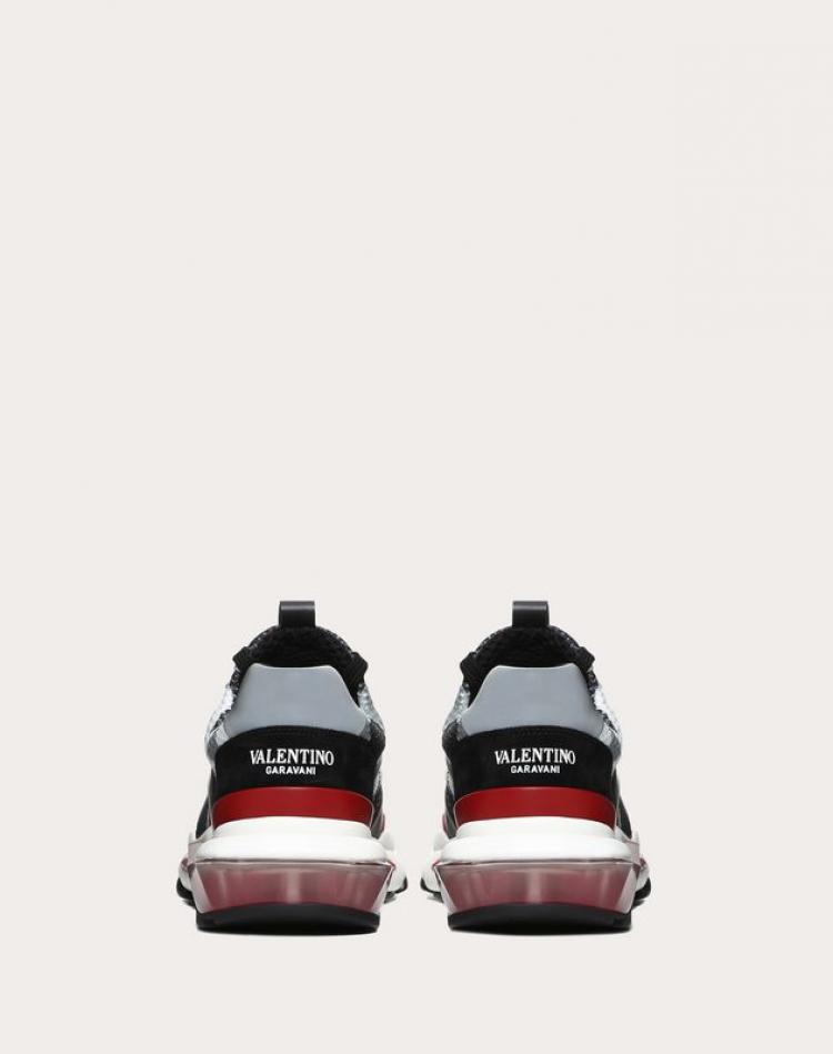 مملوكة مسبقًا Valentino Multicolor Fabric and Leather Camouflage Bounce Low-Top Sneakers Size 40