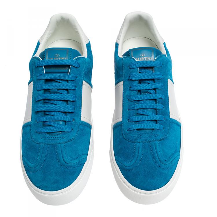 Pre Owned Valentino Two Tone Suede and Leather Flycrew Slip On Sneakers Size 43