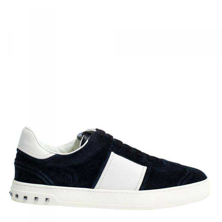 Pre Owned Valentino Two Tone Suede and Leather Flycrew Slip On Sneakers Size 40
