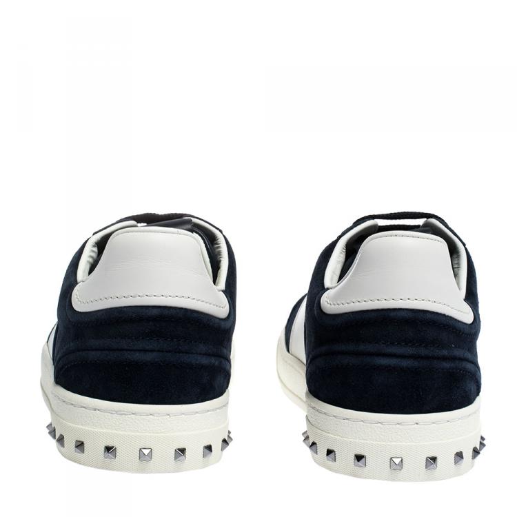 Pre Owned Valentino Two Tone Suede and Leather Flycrew Slip On Sneakers Size 40