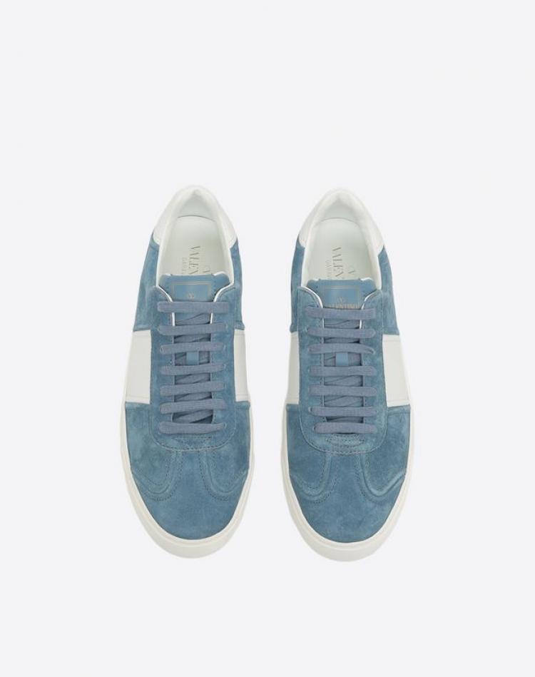 Pre Owned Valentino Two Tone Suede and Leather Flycrew Slip On Sneakers Size 44