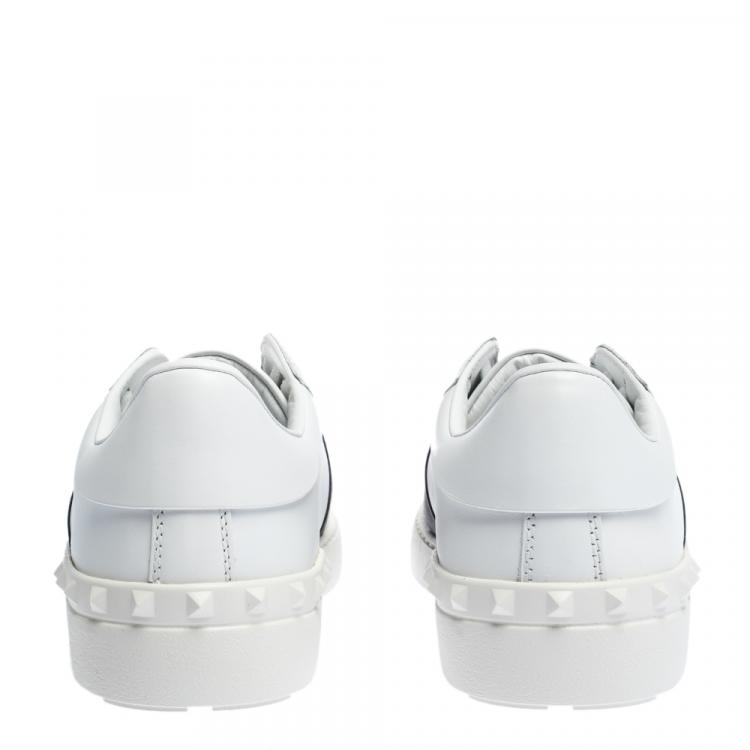 Pre Owned Valentino Two Tone Leather Open Sneakers Size 42