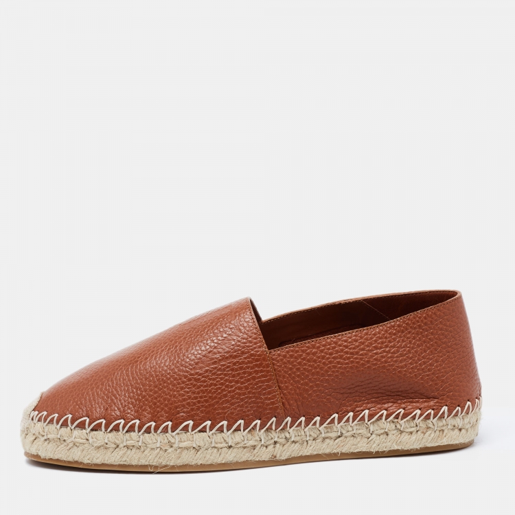 Valentino Brown Leather VLTN Espadrilles Size Valentino TLC