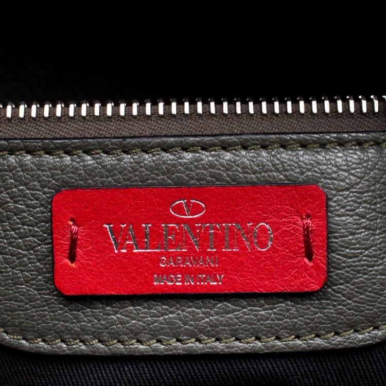 Pre Owned Valentino Olive Leather Traveller Backpack