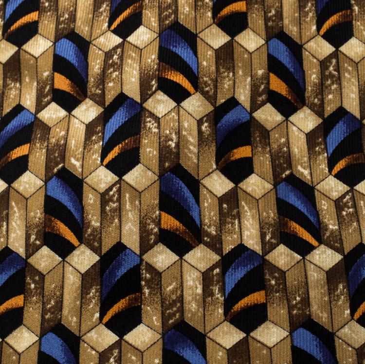 Pre Owned Valentino Multicolor Printed Silk Traditional Tie