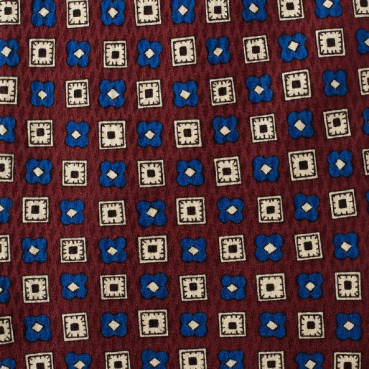 Pre Owned Valentino Red Printed Silk Tie
