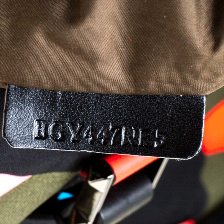 Pre Owned Valentino Multicolor Nylon Large Rockstud Holdall Duffle Bag