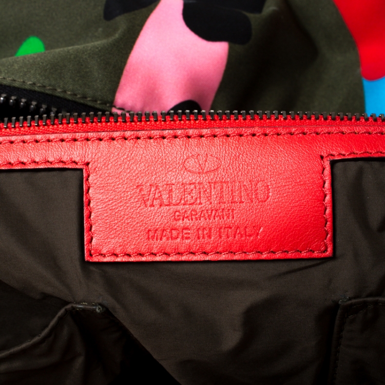 Pre Owned Valentino Multicolor Nylon Large Rockstud Holdall Duffle Bag