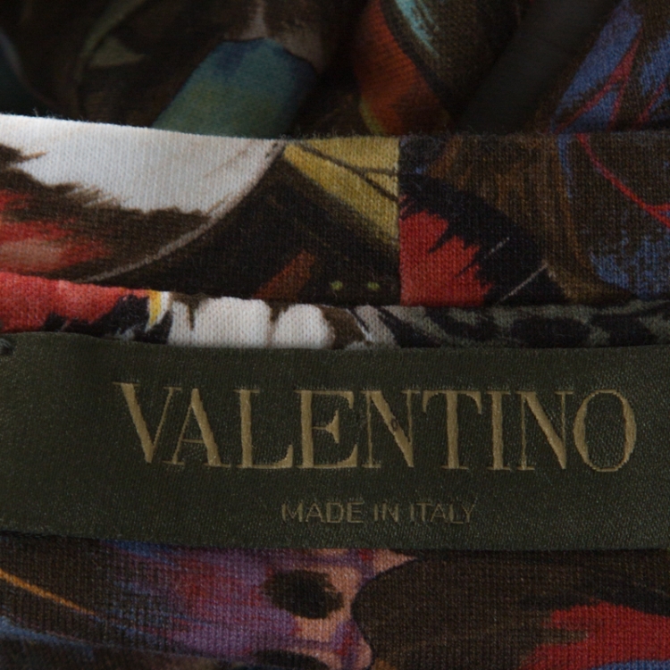مملوكة مسبقًا Valentino Multicolor Butterfly Print Cotton T-Shirt M