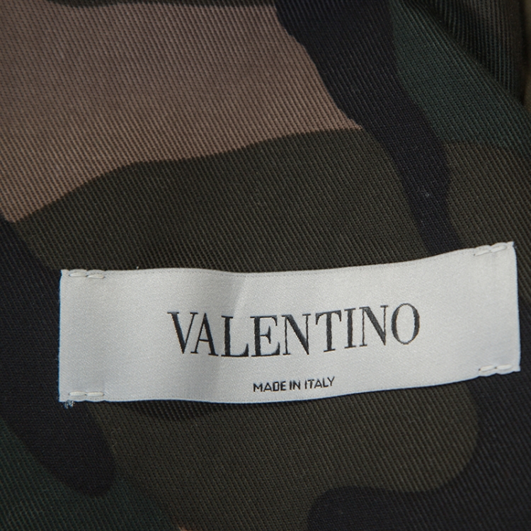 Pre Owned Valentino Multicolor Camouflage Printed Paneled Shirt Jacket M