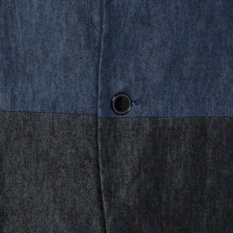 Pre Owned Valentino Bicolor Two Tone Denim Blazer L