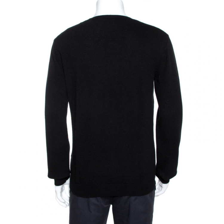 Pre Owned Valentino Black VLTN Knit Long Sleeve Sweater XL
