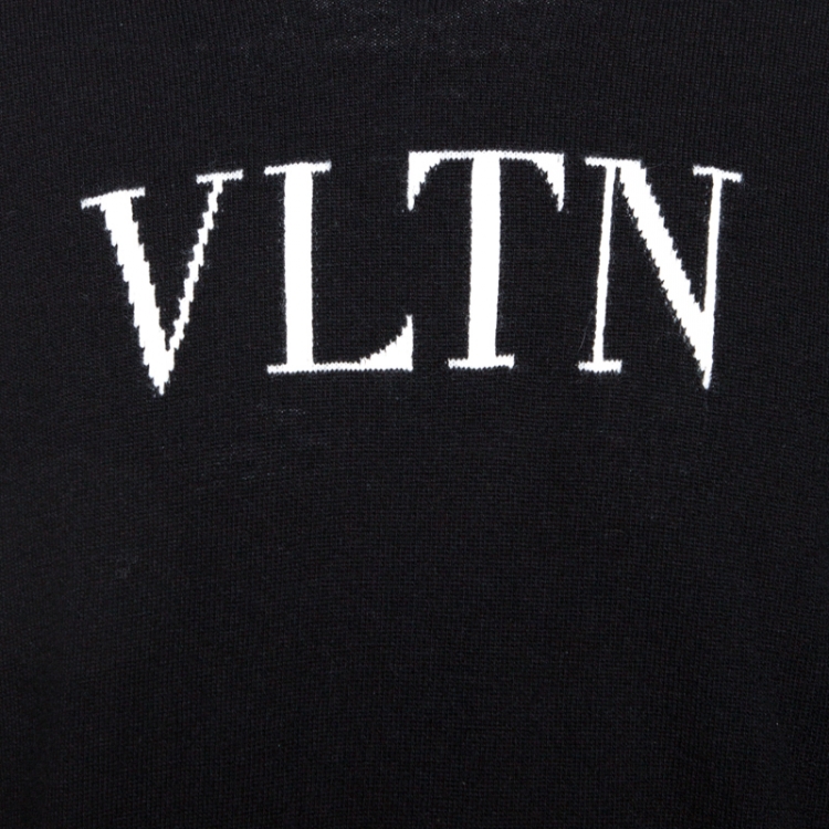 Pre Owned Valentino Black VLTN Knit Long Sleeve Sweater XL